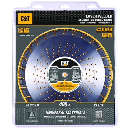 Caterpillar 400 Pro 10mm Laser Welded Hard & Multi Materials Diamond Blade 16-In - 410mm DA32806U